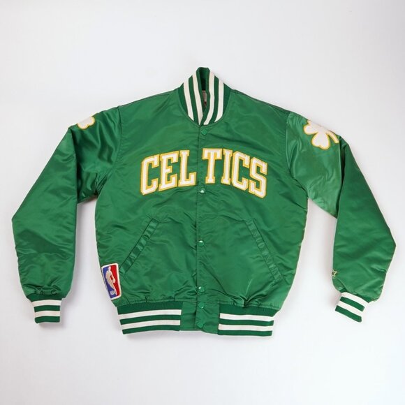 STARTER Other - Boston Celtics Satin Green Starter Bomber Jacket - Mens Medium - Vintage 80s/90s